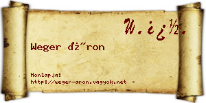 Weger Áron névjegykártya